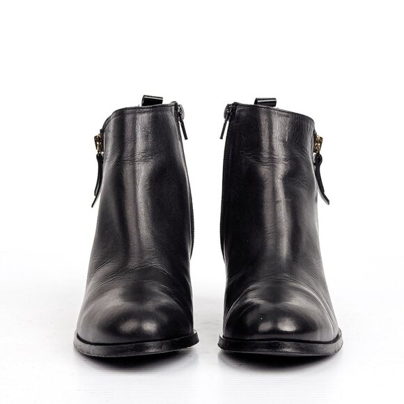 Minelli Women Black Leather Retro Vintage 90s Office Dress Ankle Boots 6US EUR36 - Picture 2 of 7